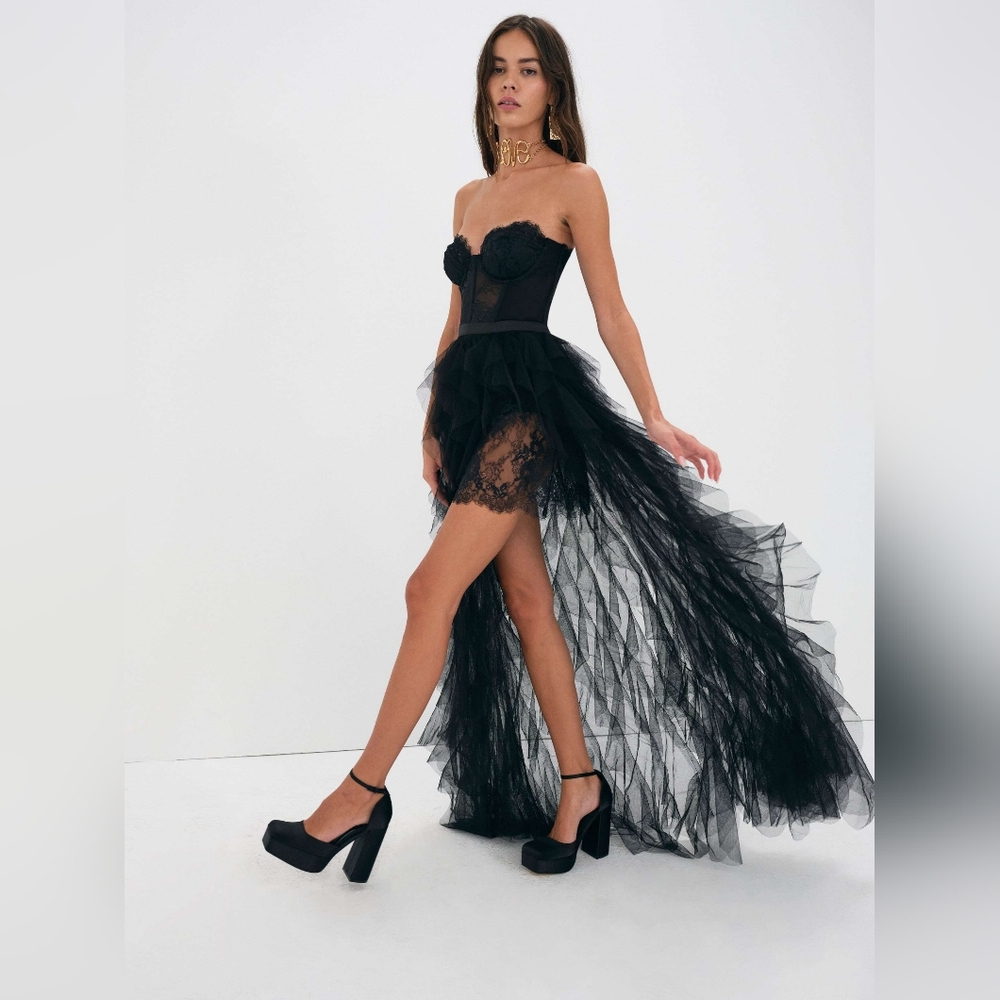 For Love & Lemons Bustier Gown in Black Size S